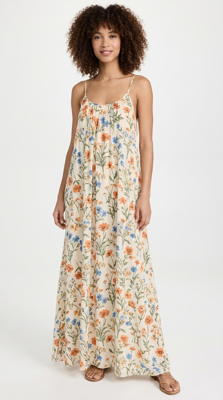 Women's Wildflower Boho Maxi Dress | Flowy Summer Dress