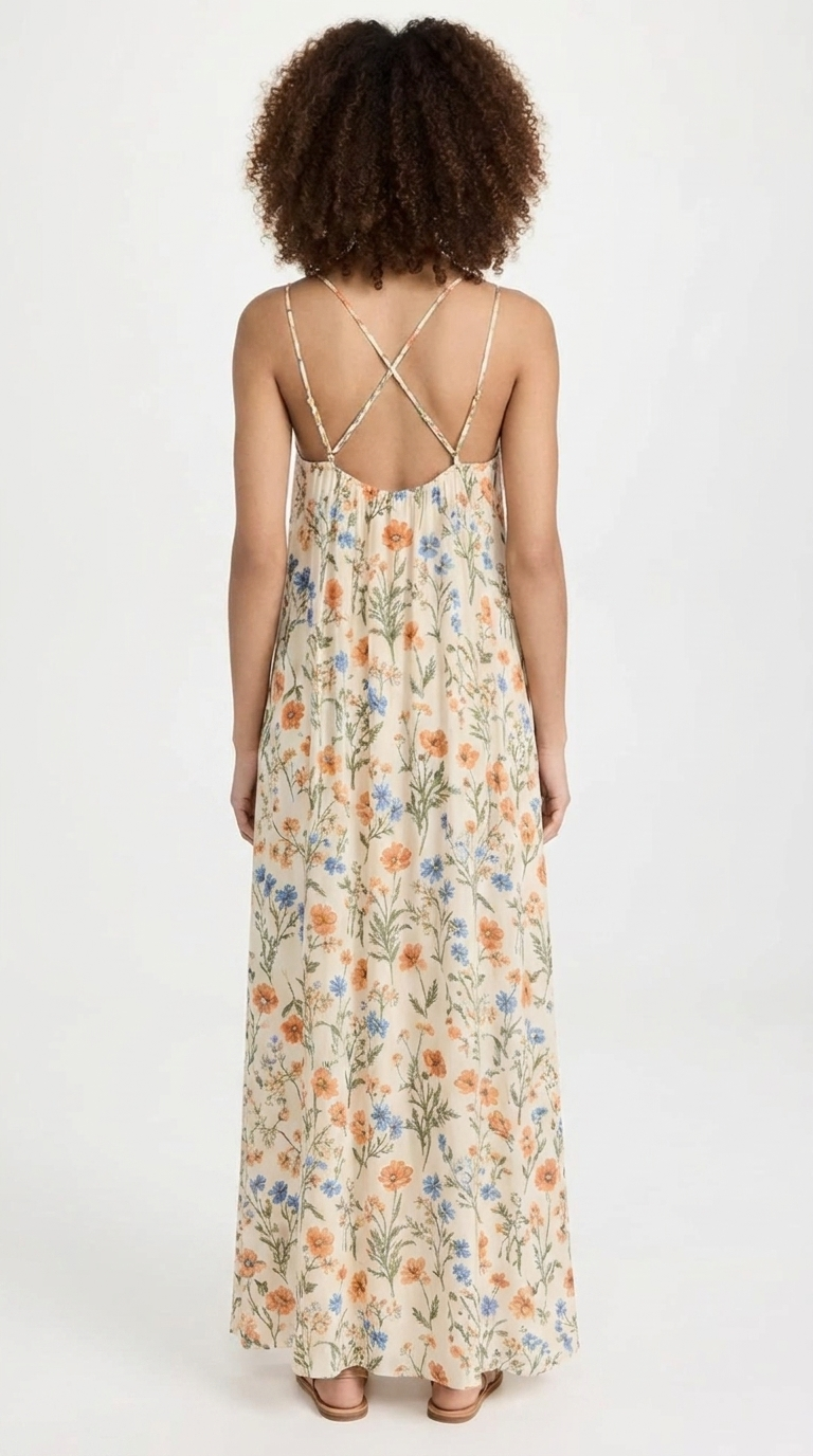 Women's Wildflower Boho Maxi Dress | Flowy Summer Dress