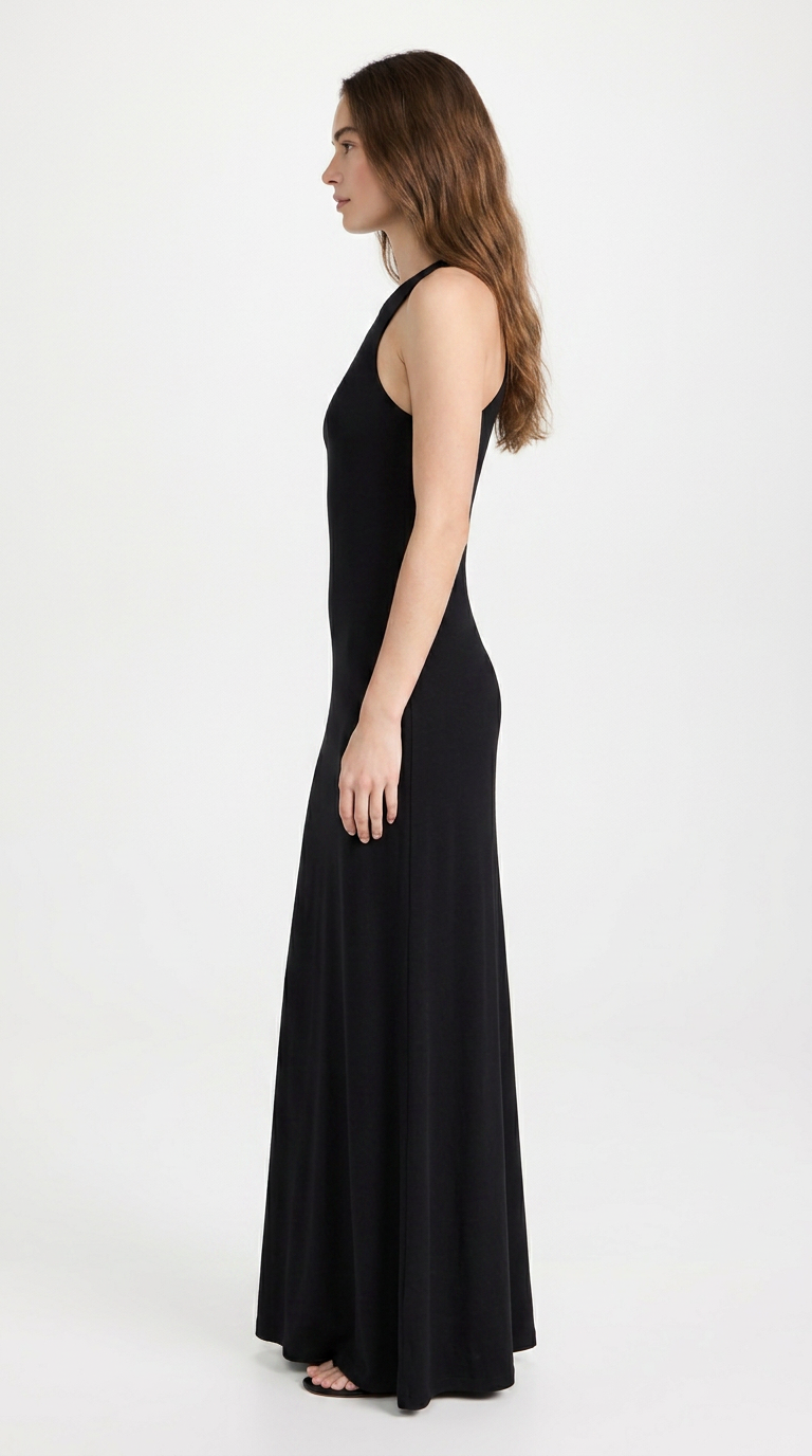 Women's Classic Black Maxi Dress | Sleeveless Racerback Summer Dress
