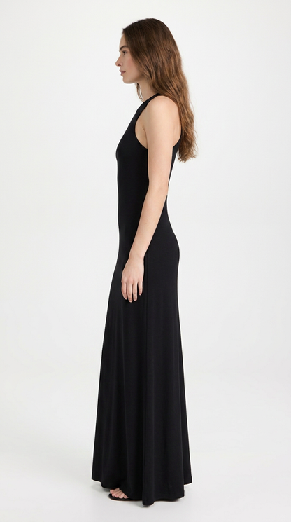 Women's Classic Black Maxi Dress | Sleeveless Racerback Summer Dress